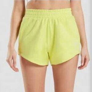 GYMSHARK Women's Training Sweat Shorts Small Yellow Firefly Green Sold Out
